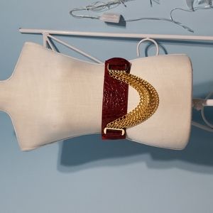 Animal Print & Gold Chains Statement Belt